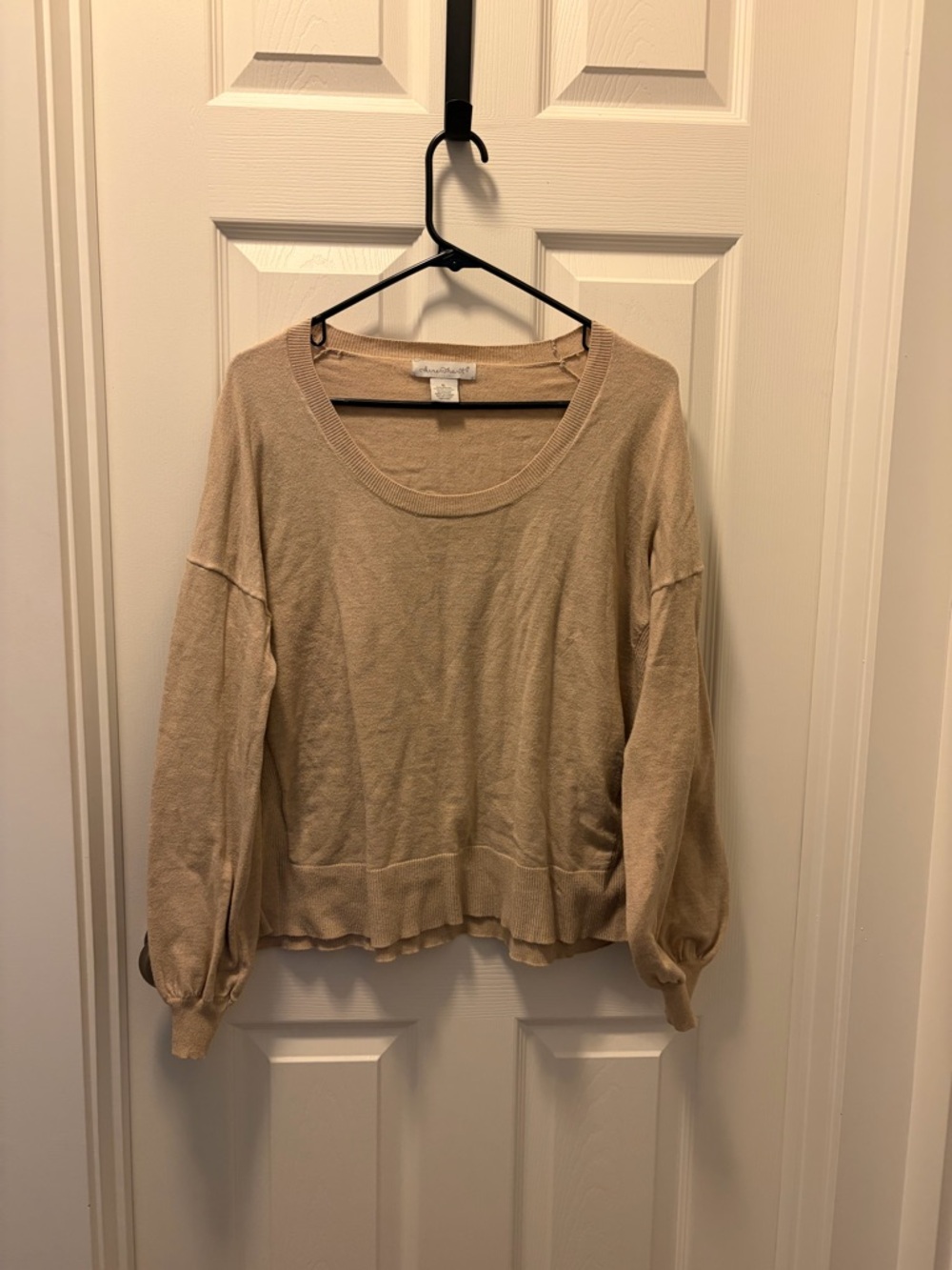 KEREN hart Beige Scoop Neck Knit Top